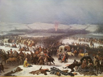  militar Pintura al %C3%B3leo - La Grande Armee cruzando el Berezina en enero Guerra militar Suchodolski.JPG